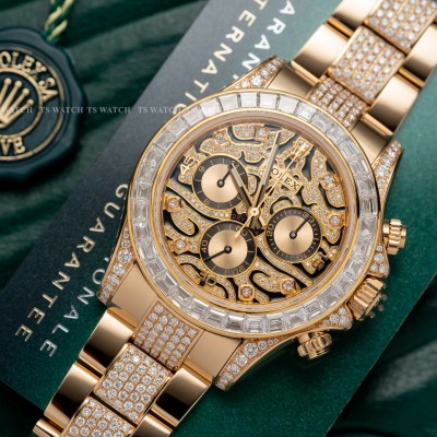 Rolex Daytona Eye Of The Tiger Yellow Gold Pave 116598TBR Rep 1:1