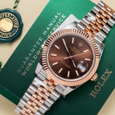 Rolex Datejust 41mm 126331 Steel & Everose Gold Chocolate Dial Rep 1:1