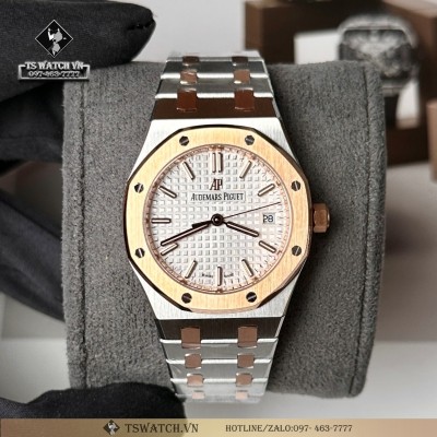 Audemars Piguet Royal Oak 77350 Whie Dial Steel And Gold Rose Rep 1:1