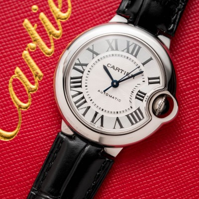 Cartier Ballon Bleu WSBB0030 Watch 33mm Vỏ trắng Dây Da Rep 1:1