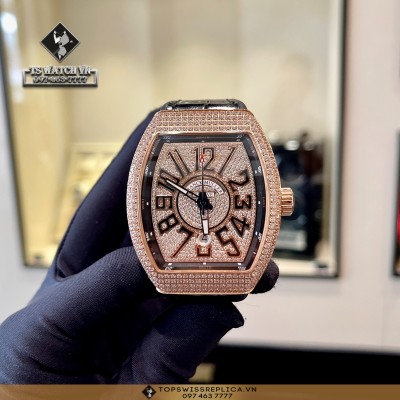 Franck Muller Vanguard Rose Gold Pave Diamonds V45 ABF Factory