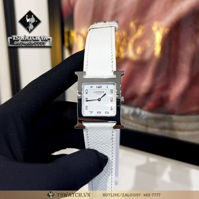 Hermes H Hour Ladies 26MM Vỏ trắng Mặt Trắng Replica 1:1