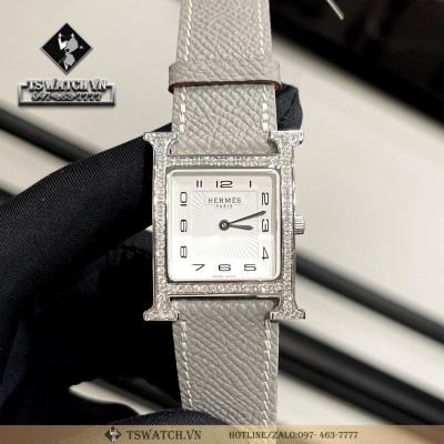 Hermès Heure H TGM Lady 30.5mm White Dial Diamond Rep 1:1 
