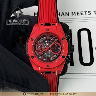 Hublot Pre-owned BigBang Unico Red 45mm Ceramic Benzel Rubber Strap ZF Factory Rep 1:1
