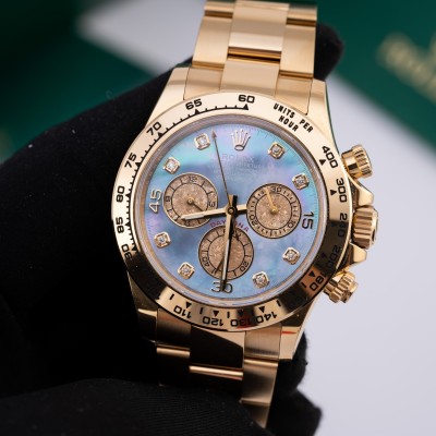 Rolex Cosmograph Daytona 116508 40MM Dark Mother Of Pearl Dial Gold Yellow Clean Factory Rep 1:1