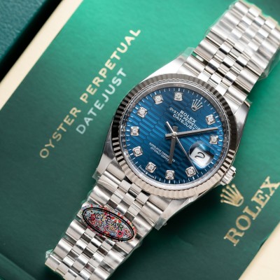 Rolex Datejust 126234 Bright Blue Fluted Jubilee Rep 1:1