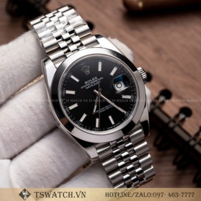 Rolex DateJust 41MM 126334 Black Dial Steel Oyter Perpetual Install Genuine Accessories Rep 1:1
