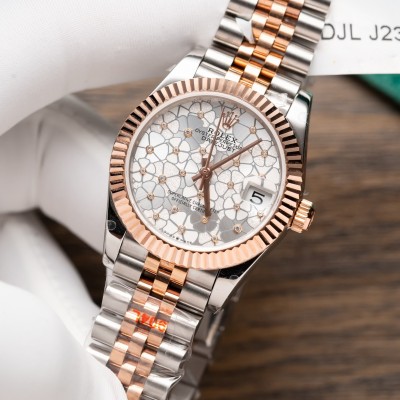 Rolex DateJust Ladies 31 278271 Silver Floral Stainless Steel and Rose Gold 18K GM Factory Rep 1:1