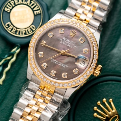 Rolex Datejust Ladies 31 278273 Mother of Pearl Dial 18k Yellow Gold and Steel Rep 1:1