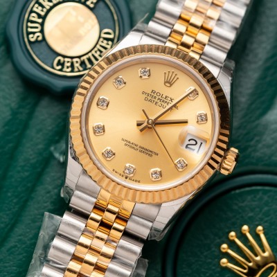 Rolex Datejust Ladies 31 278273 Gold Yellow Dial 18k Rep 1:1