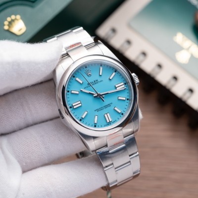 Rolex Oyster Perpetual 41MM 126300 Stainless Steel Turquoise Index Dial King Factory Rep 1:1