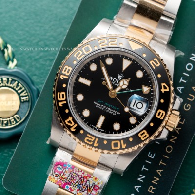Rolex Oyster Perpetual GMT Master II 40 116713LN Dây Demi Mặt Đen Clean Factory Rep 1:1