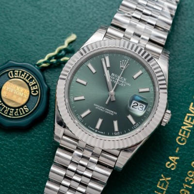 Rolex Steel DateJust 41 126334 Mint Green Dial Clean Factory Rep 1:1 New 2022