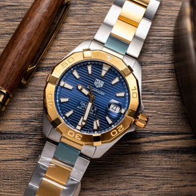 TAG Heuer Aquaracer WBD2120.BB0930 Watch 41mm Blue Dial Steel And Gold Rep 1:1