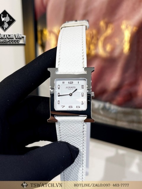 Hermes H Hour Ladies 26MM Vỏ trắng Mặt Trắng Replica 1:1