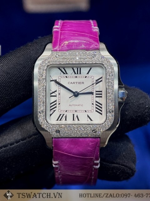 Cartier Santos Replica W4SA0005 White Dial Diamond