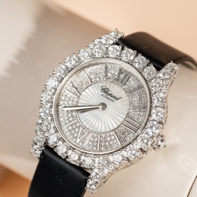 Chopard L’Heure Du Diamant Diamonds Silver Dial Ladies Watch 139419 Vàng Trắng Đính KCTN
