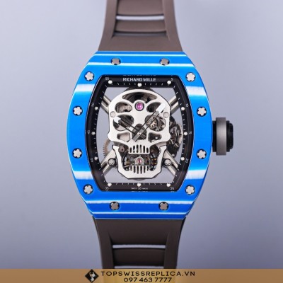 Richard Mille RM 52-01 Blue Carbon TPT Skull nhà máy JB
