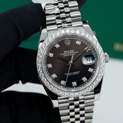Rolex DateJust 41 126334 Black Dial Benzel Diamond Clean Factory Rep 1:1