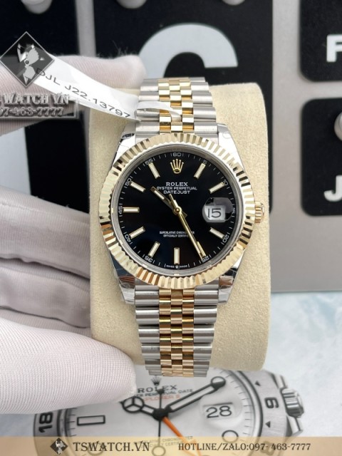 Rolex DateJust 41MM 126333 Black Dial Oystersteel And Yellow Gold 18K Rep 1:1