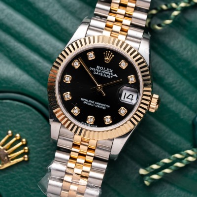 Rolex DateJust 41MM126333 Black Dial Steel anh Yellow Gold Rep 1:1