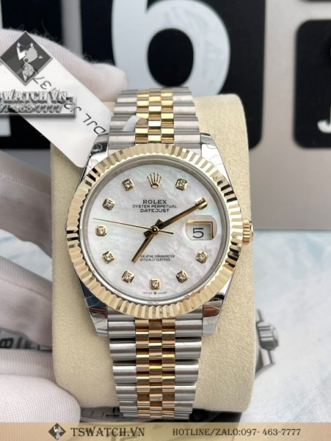 Rolex DateJust 41MM 126333 Mother Of Pearl Diamond Dial Steel And Yellow Rep 1:1