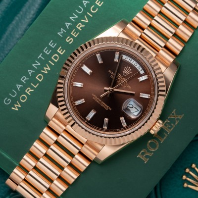 Rolex Day Date 40mm 228235 Chocolate Dial Everose Gold Rep 1:1