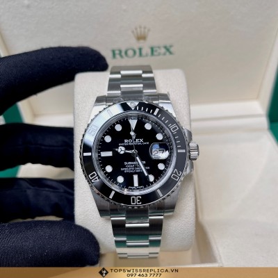 Rolex Pre-owned Submariner 40mm Vỏ trắng mặt đen Replica Clean Factory