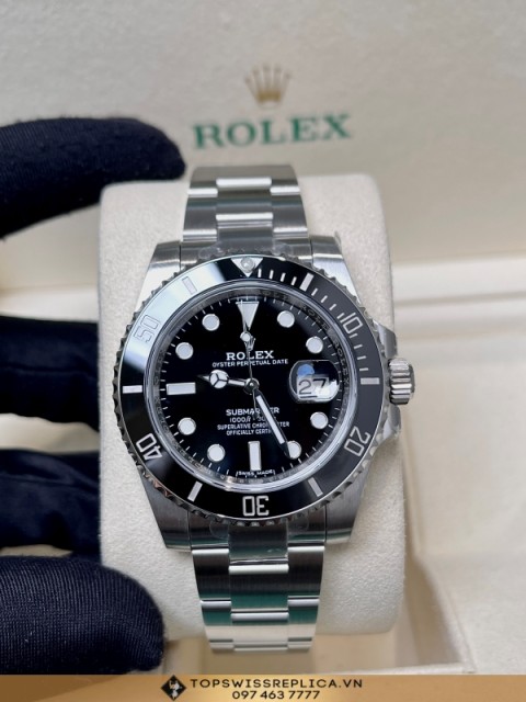 Rolex Pre-owned Submariner  40mm Vỏ trắng mặt đen Replica Clean Factory