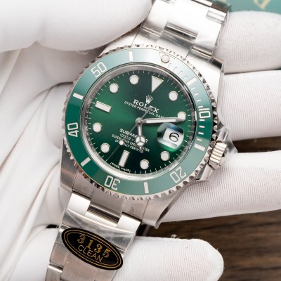 Rolex Submariner Date 116610LV Vỏ trắng mặt xanh Green Clean Factory Rep 1:1